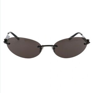 Balenciaga Black Oval Sunglasses